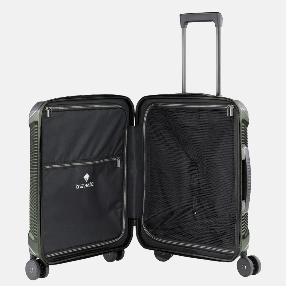 Travelite Millennium handbagage koffer 55 cm pine green bij Duifhuizen