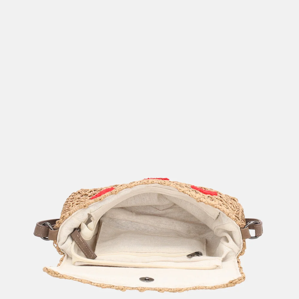 Zebra Trends rieten crossbody tas strawberry bij Duifhuizen