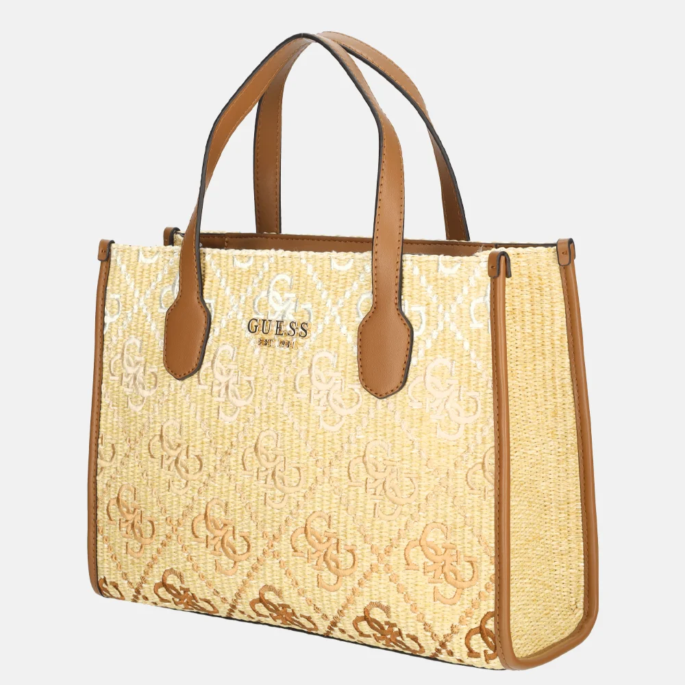 Guess Silvana handtas cognac logo bij Duifhuizen