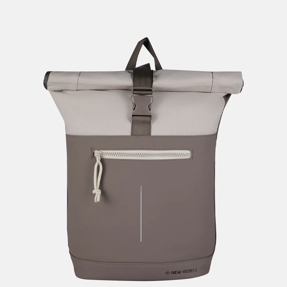 New Rebels Backham laptoprugzak 15 inch L taupe bij Duifhuizen