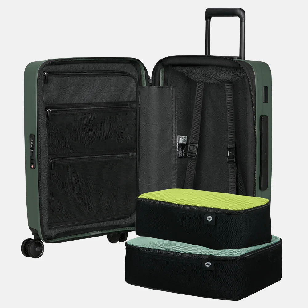 Samsonite Restackd handbagage koffer 55 cm uitbreidbaar sage bij Duifhuizen