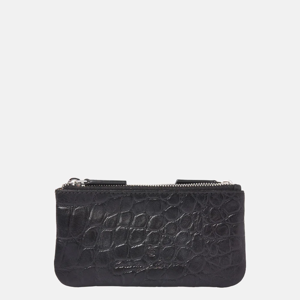Castelijn en Beerens double zip sleuteletui croco black bij Duifhuizen