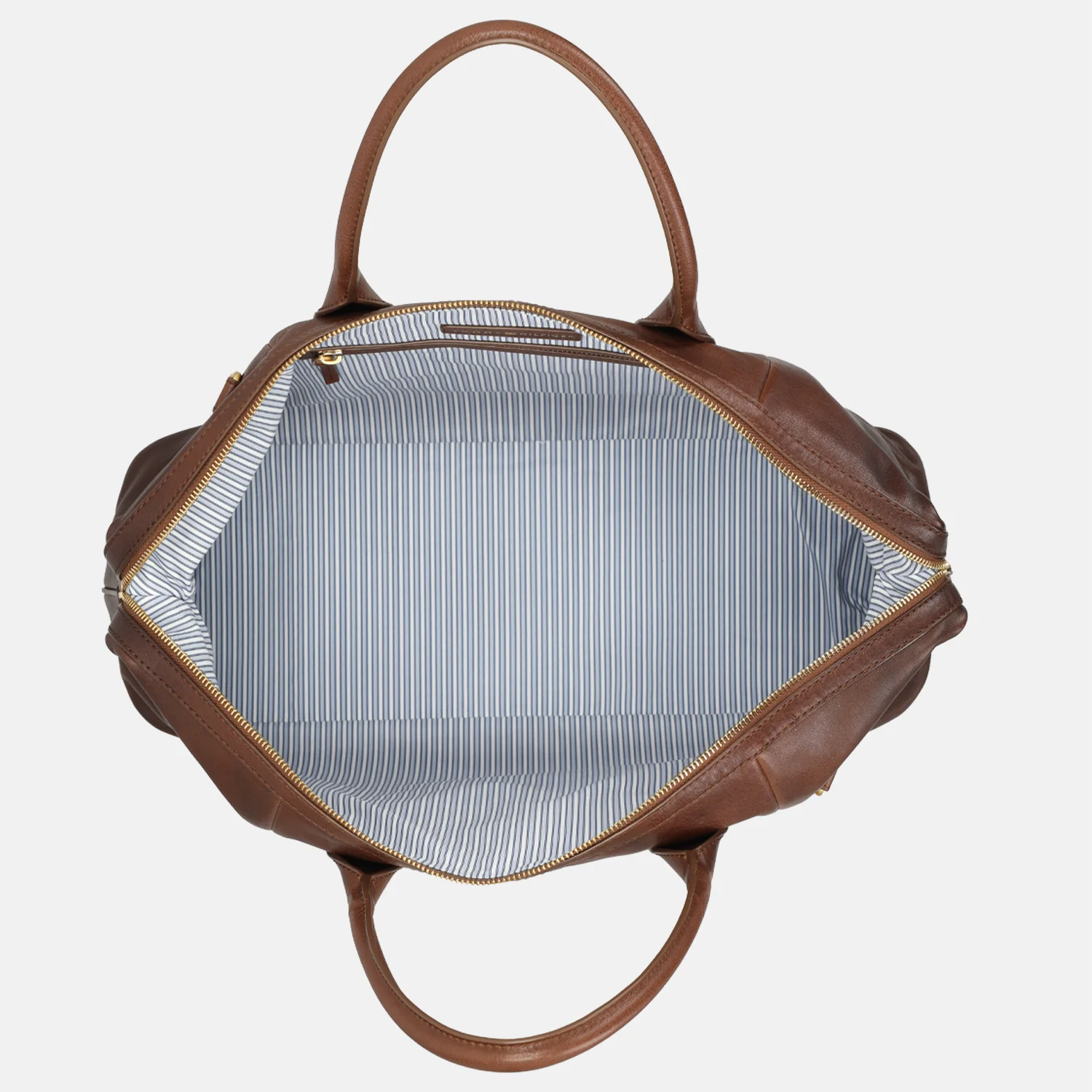 Tommy Hilfiger Casual leather duffle weekendtas burnished brown bij Duifhuizen