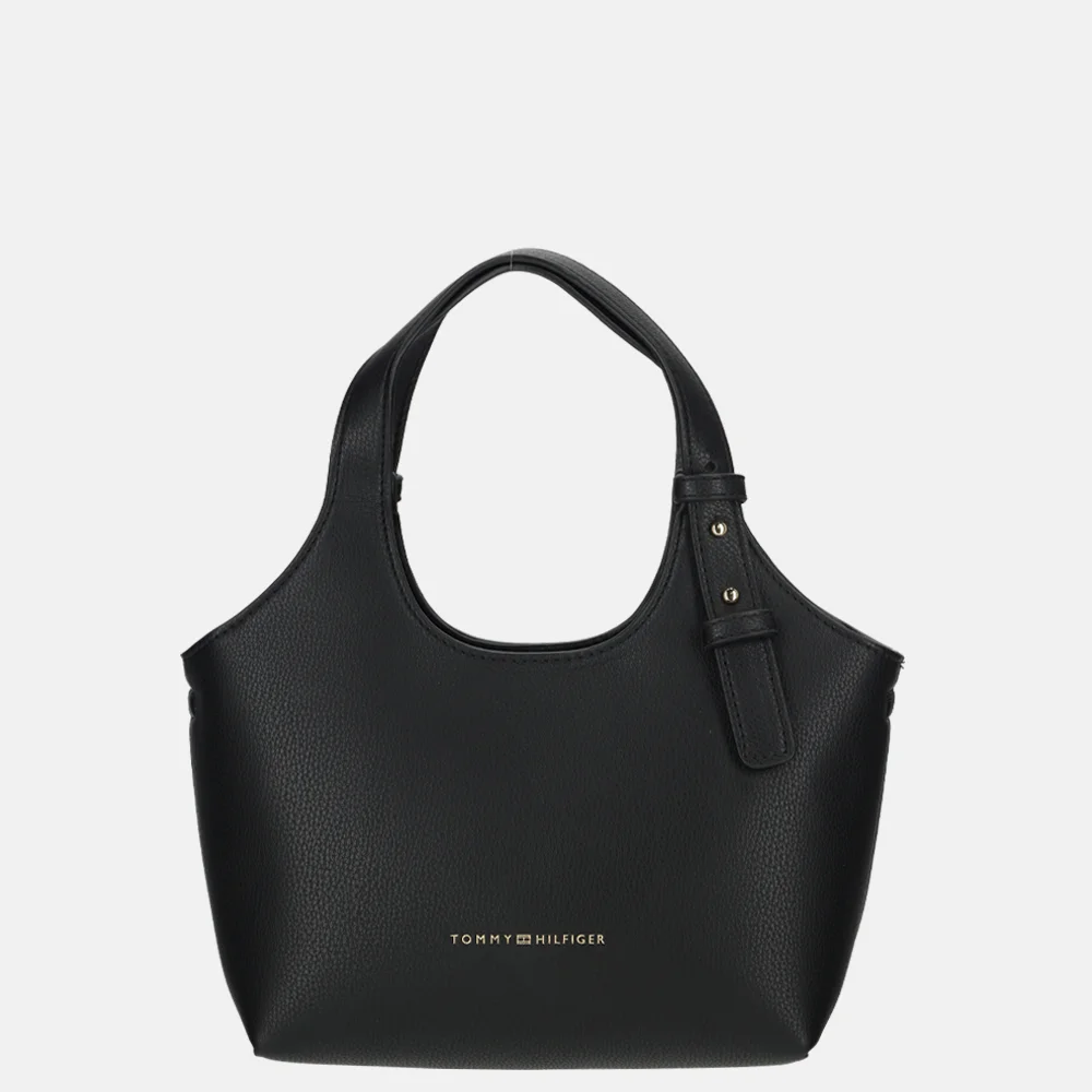 Tommy Hilfiger logo mini tote handtas black bij Duifhuizen