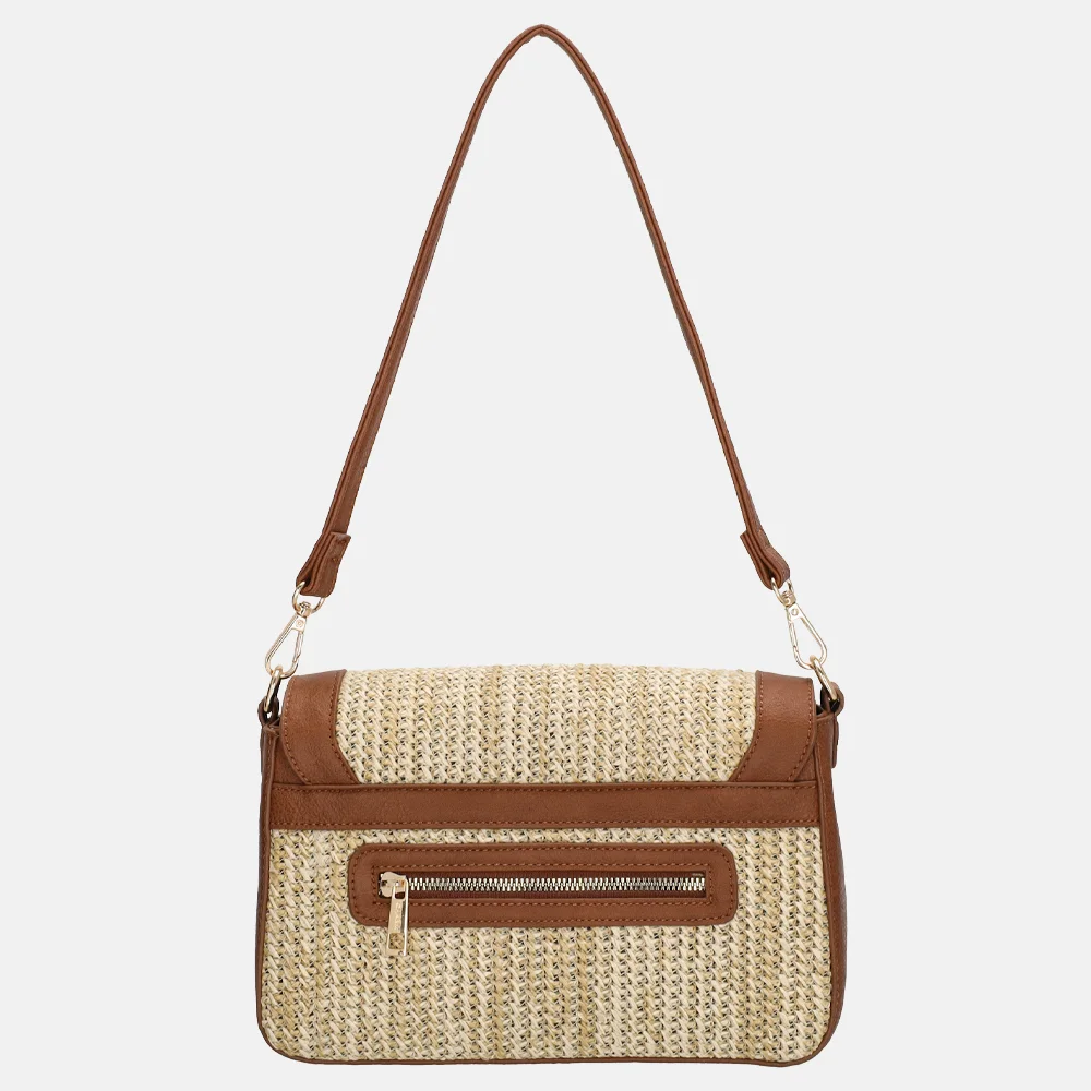 Charm London Hillingdon crossbody tas beige/cognac bij Duifhuizen