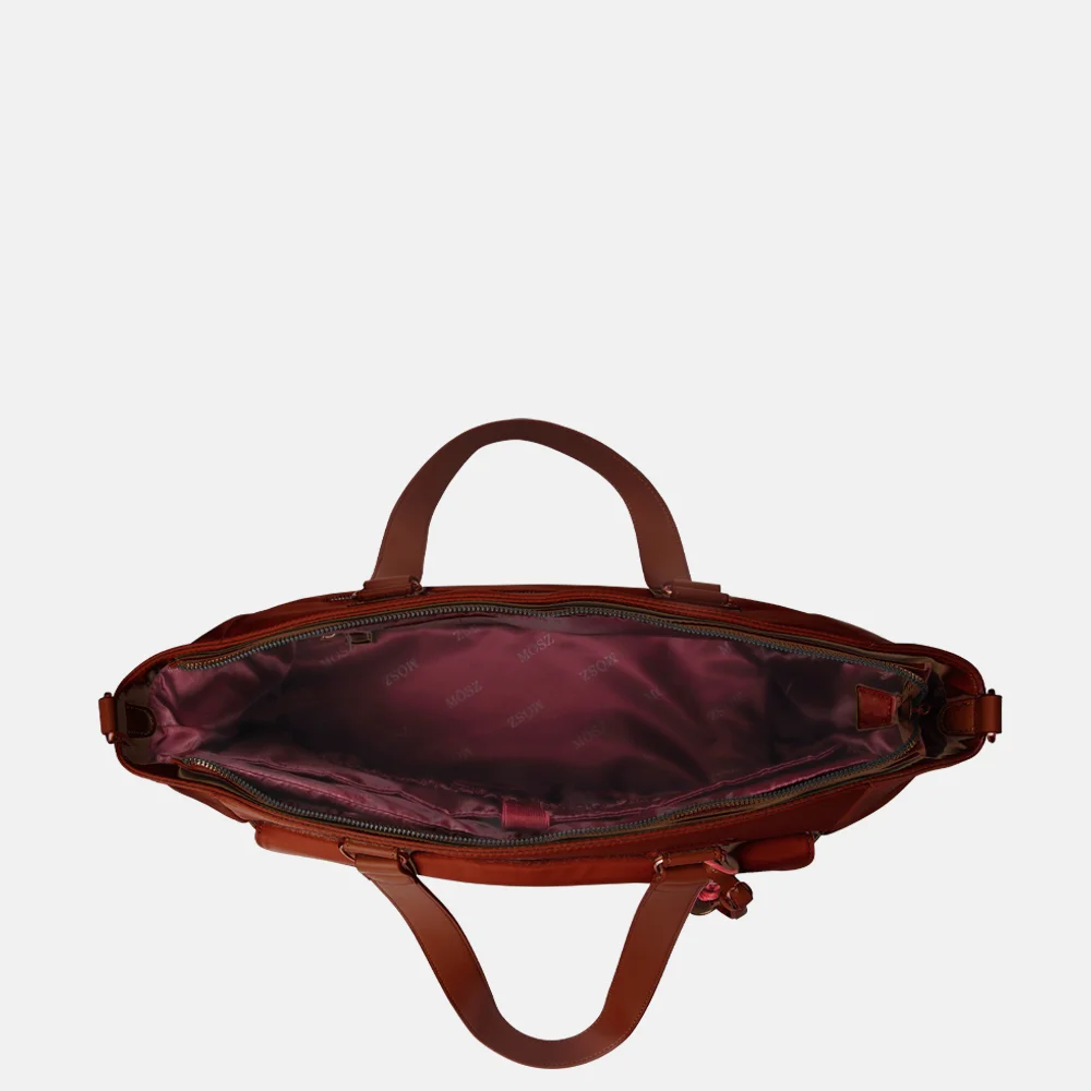 Mosz Denise laptoptas/shopper 15.6 inch aubergine bij Duifhuizen