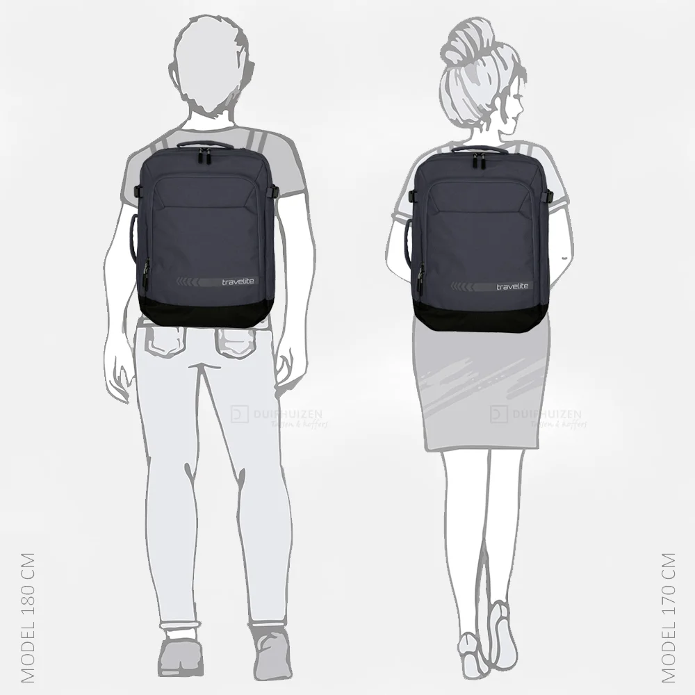 Travelite Kick Off Cabin Size backpack/weekender rugzak dark anthracite bij Duifhuizen