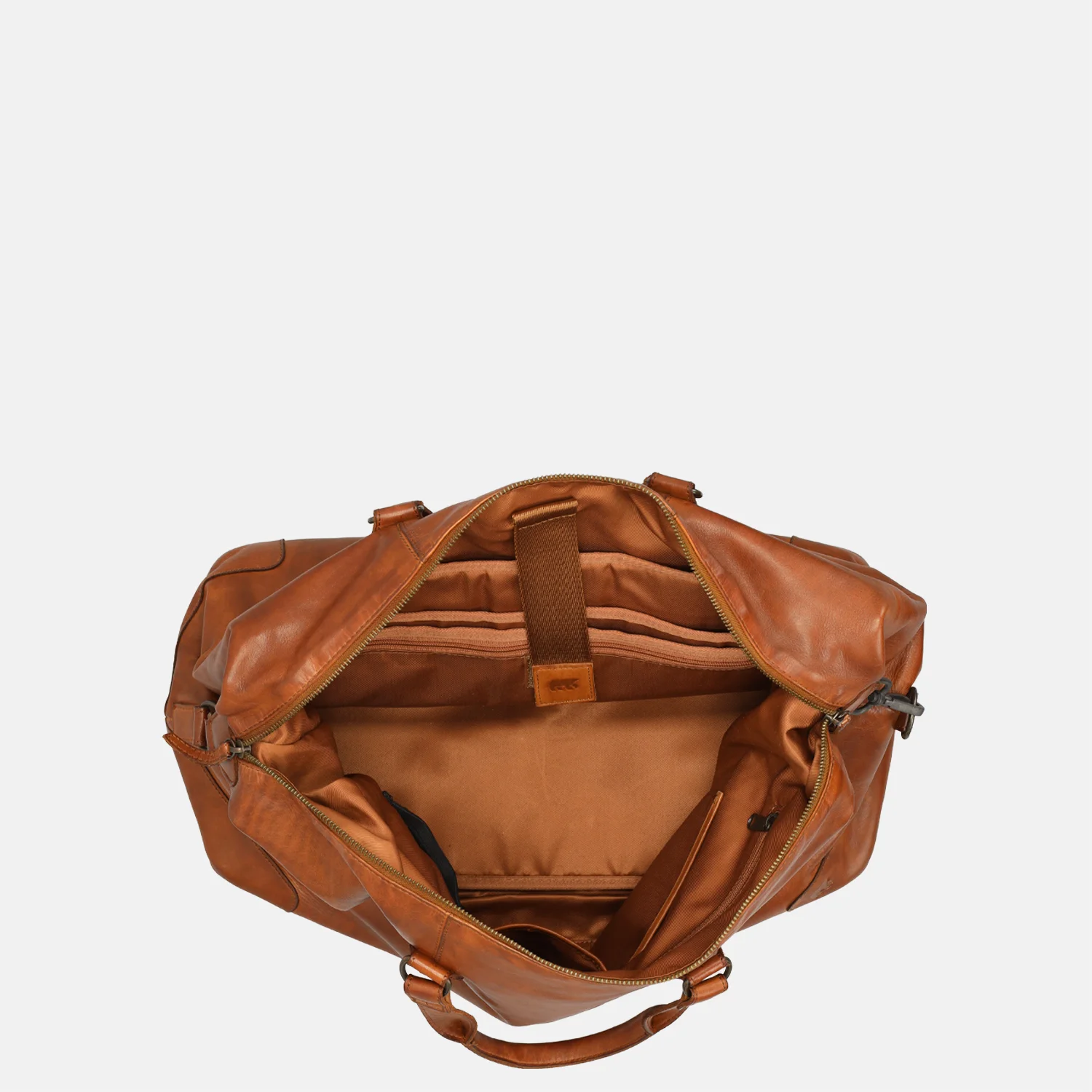 Bear Design Sam weekendtas + laptopvak cognac bij Duifhuizen