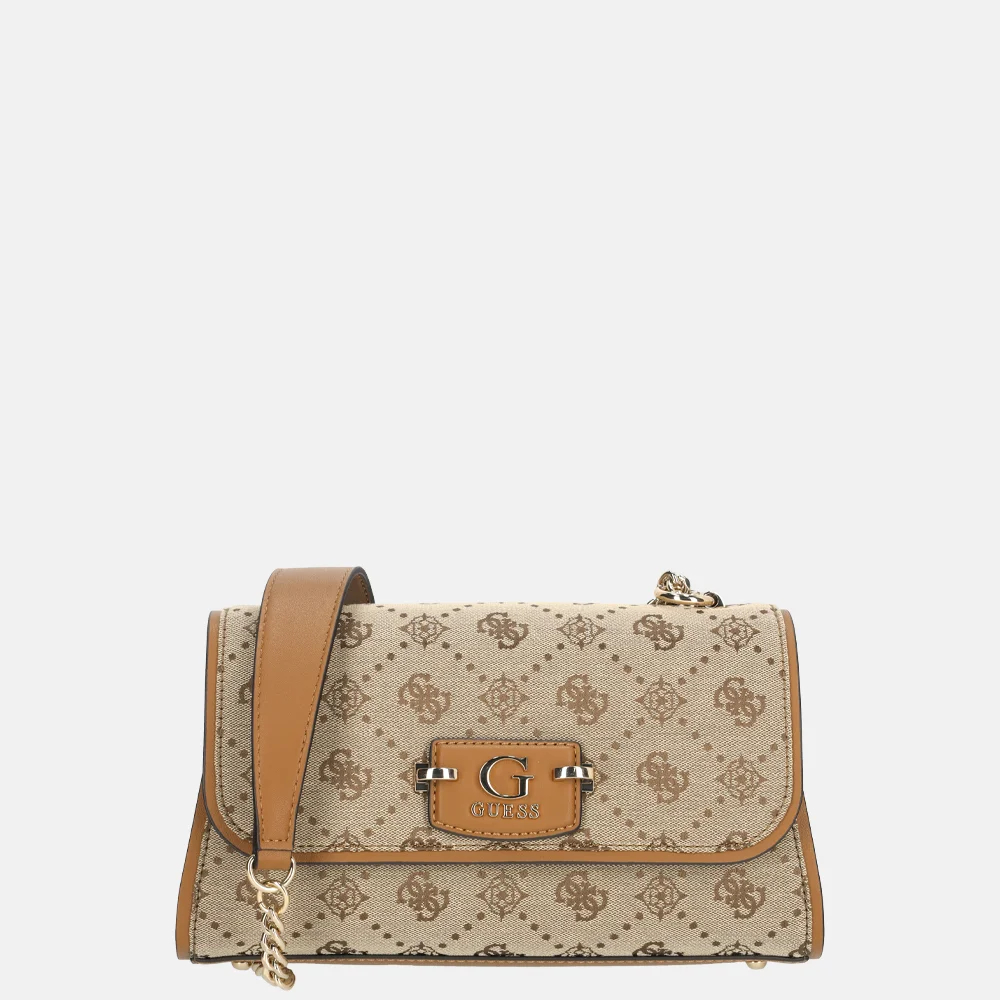 Guess Neda flapbag crossbody tas latte logo
