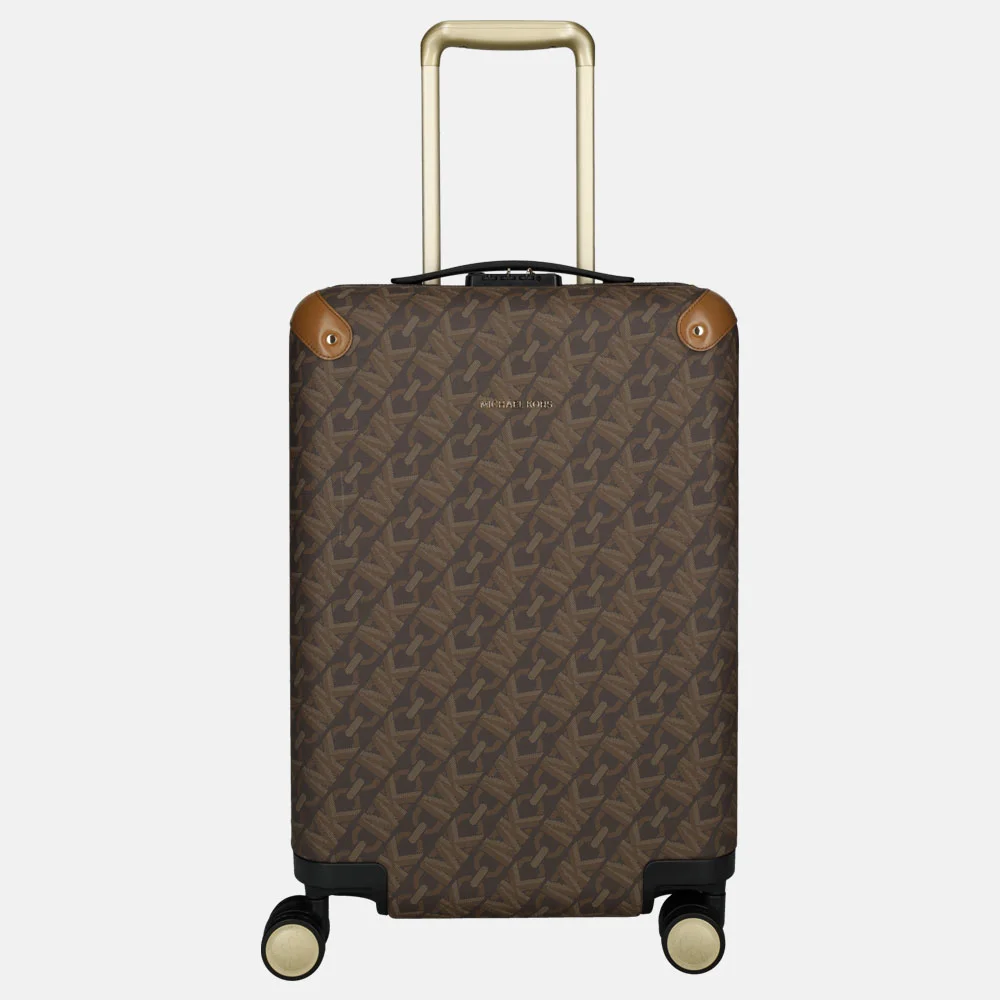 Michael Kors small hardcase travel trolley brown/luggage bij Duifhuizen