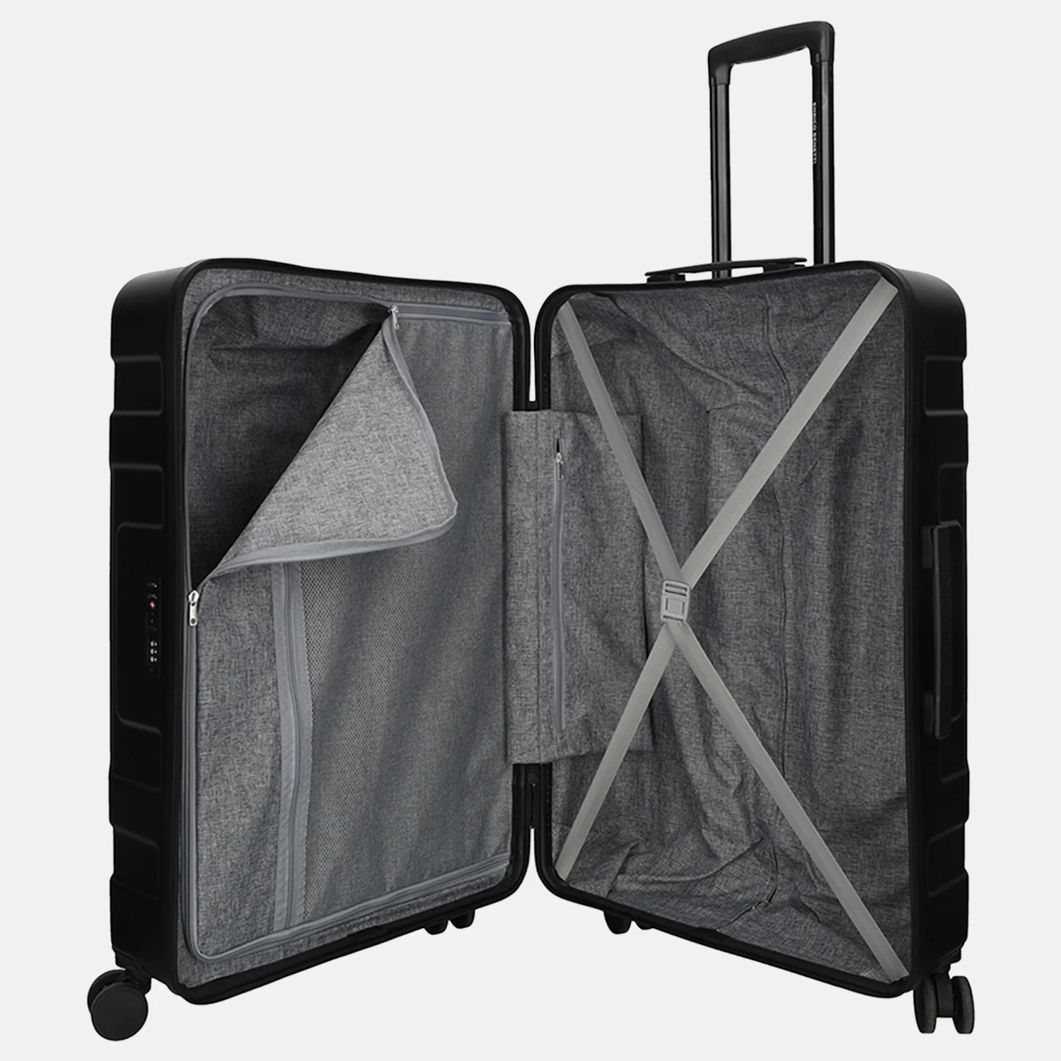 Enrico Benetti Aspen 3-delig kofferset 76 cm black bij Duifhuizen