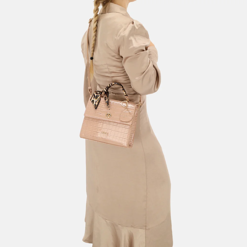 Charm London Knightsbridge handtas croco oudroze bij Duifhuizen