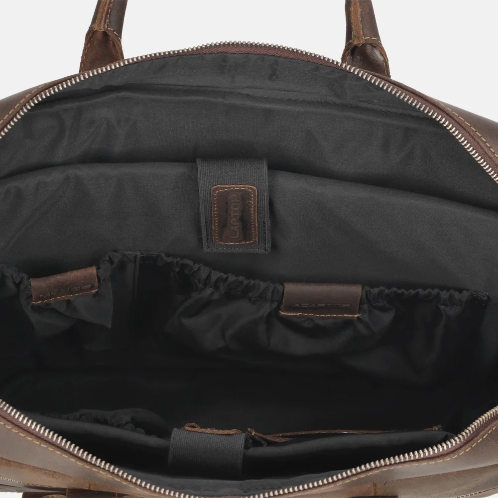 Plevier Coventry laptoptas 15 inch donkerbruin bij Duifhuizen