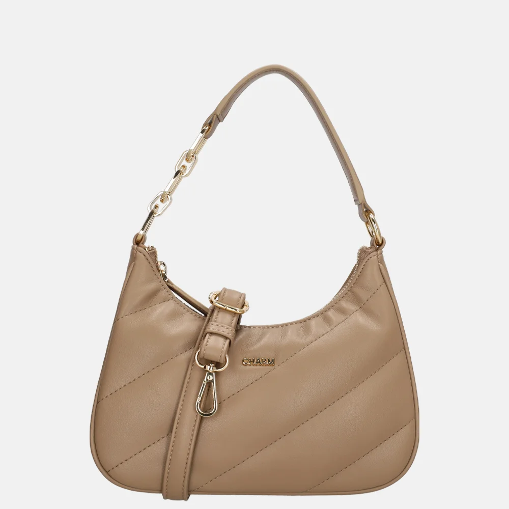 Charm London Viodante handtas taupe bij Duifhuizen