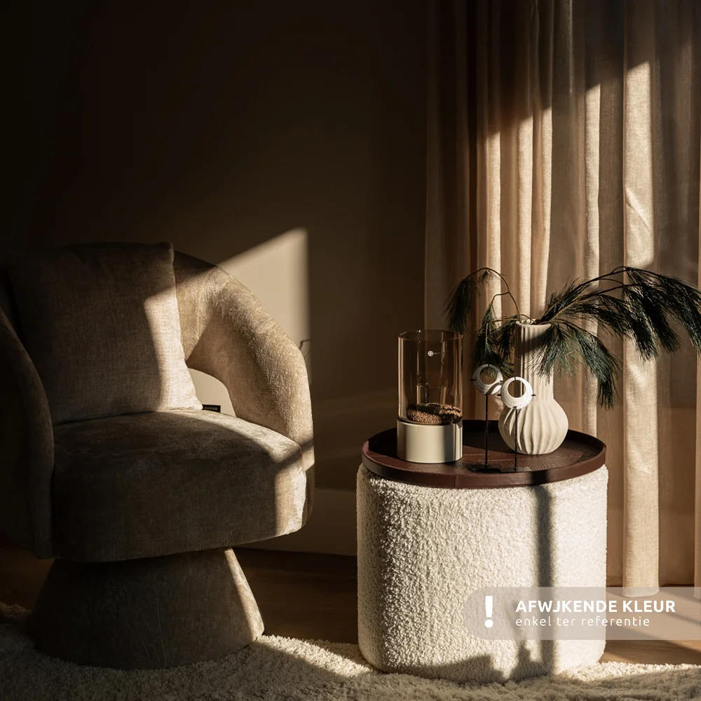 Chamada leren dienblad rond croco L taupe bij Duifhuizen