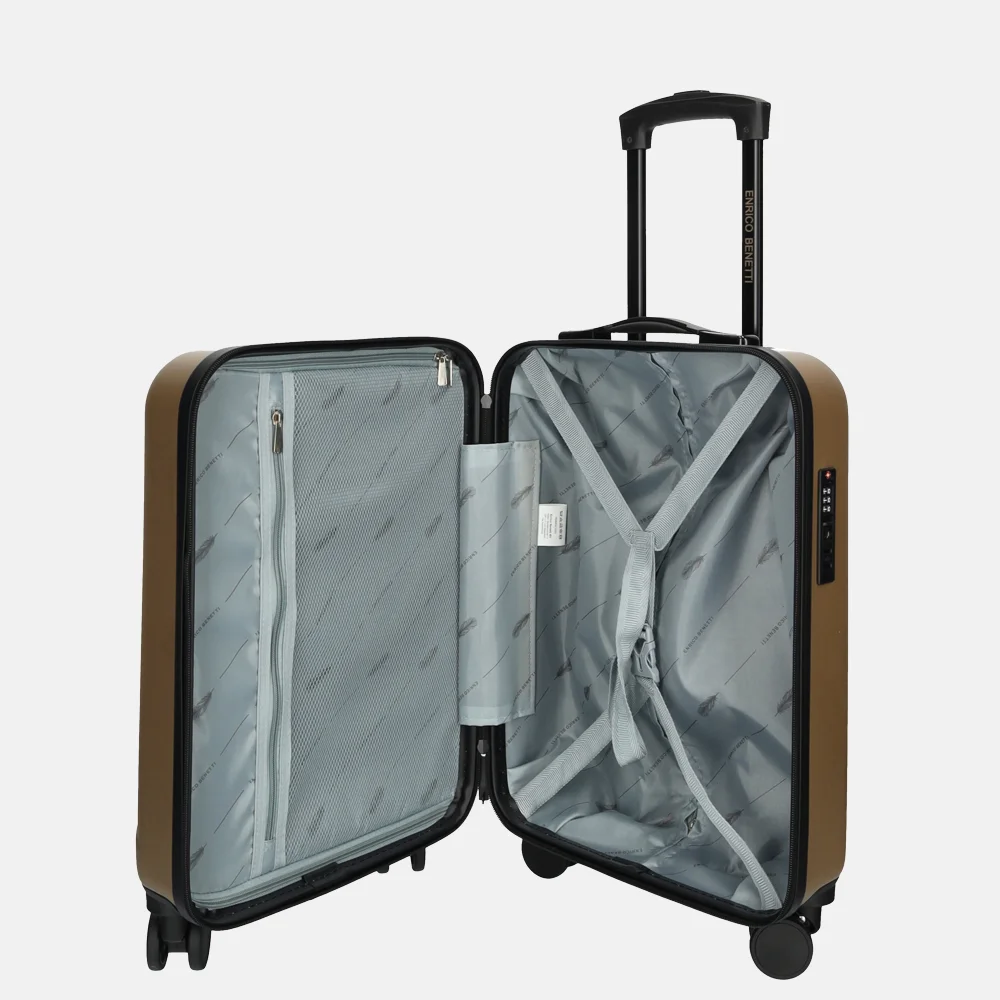 Enrico Benetti Edmonton handbagage koffer 55 cm champagne bij Duifhuizen