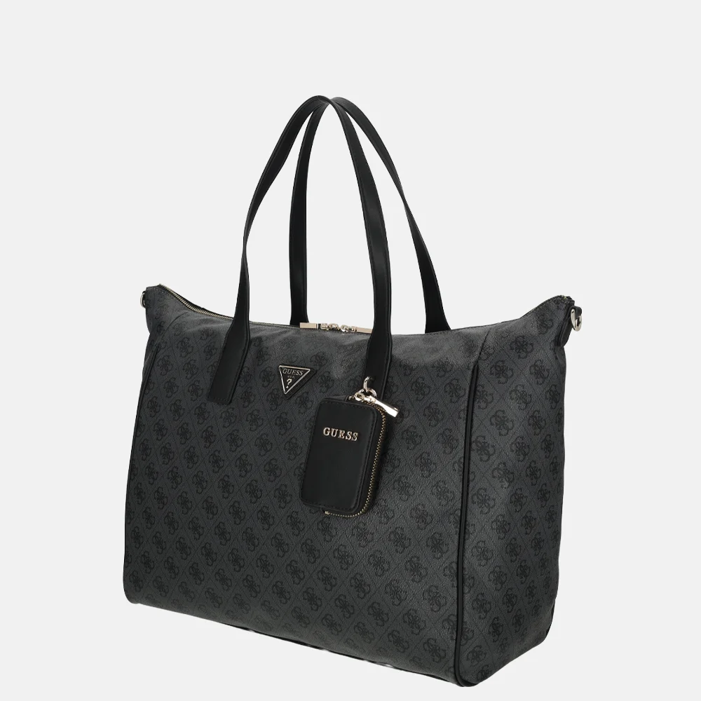 Guess Latona shopper L coal logo bij Duifhuizen