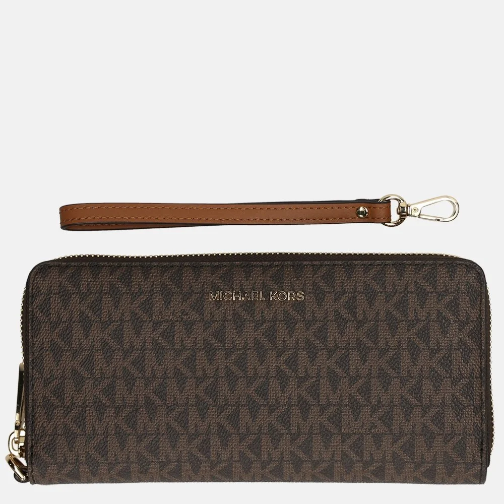 Michael Kors Jet Set ritsportemonnee brown  bij Duifhuizen