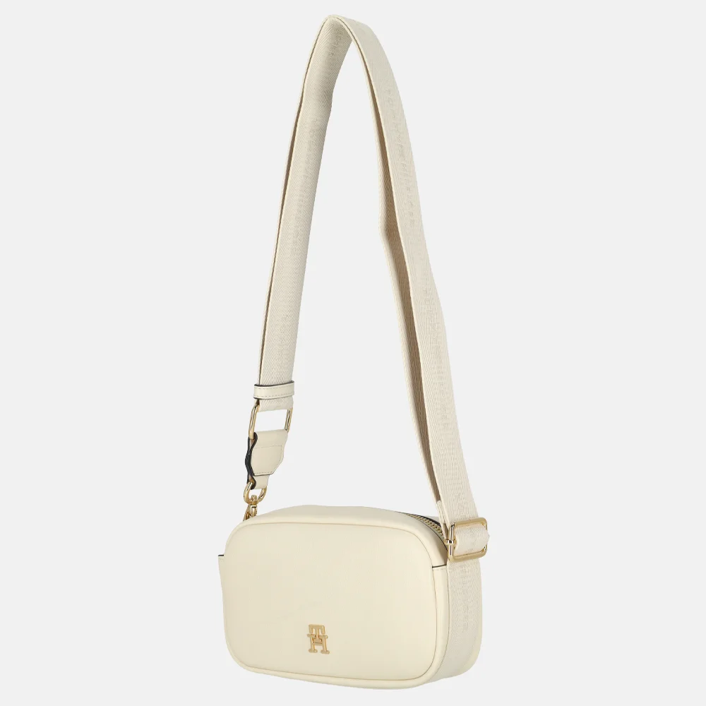 Tommy Hilfiger Logotape crossbody tas soft cream bij Duifhuizen