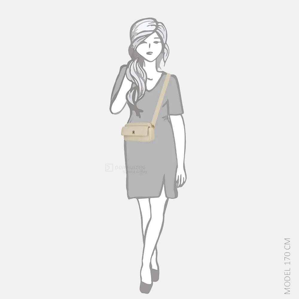 Tommy Hilfiger Distinct crossbody tas classic beige bij Duifhuizen