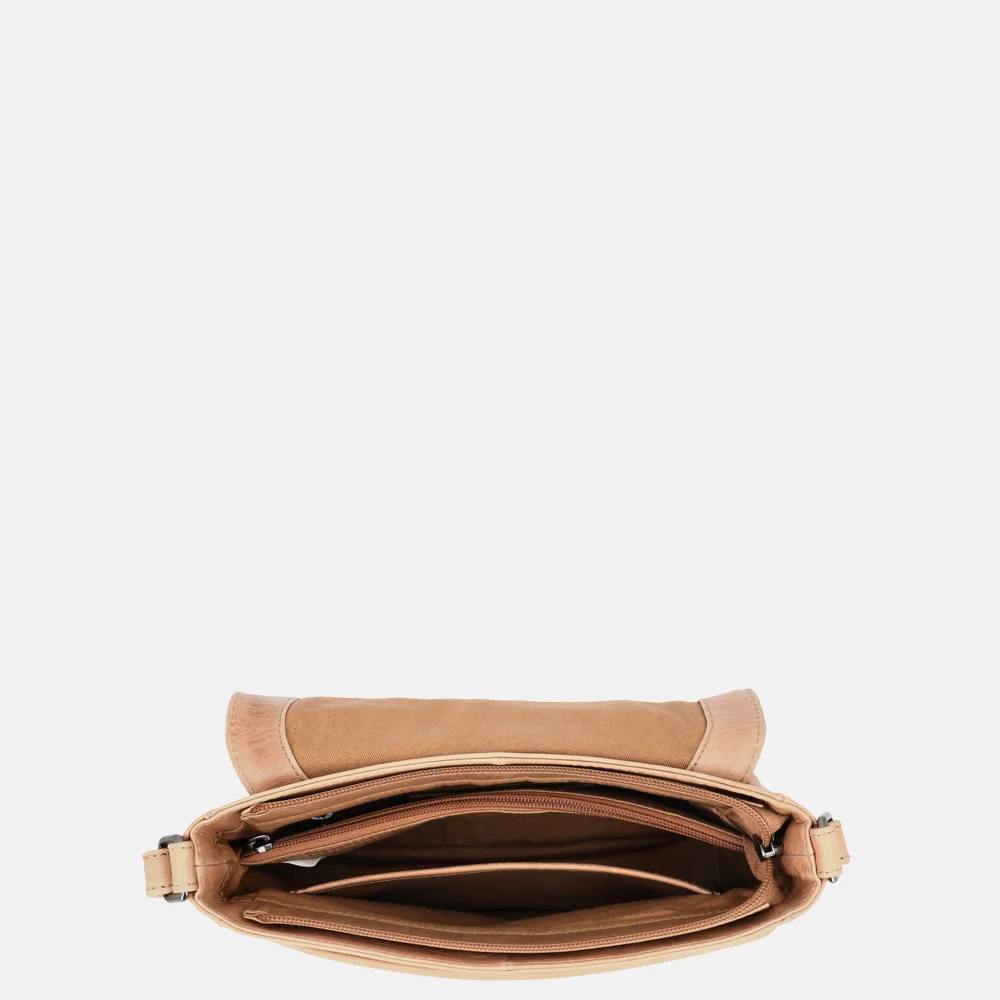 Hide & Stitches Porto crossbody tas taupe bij Duifhuizen