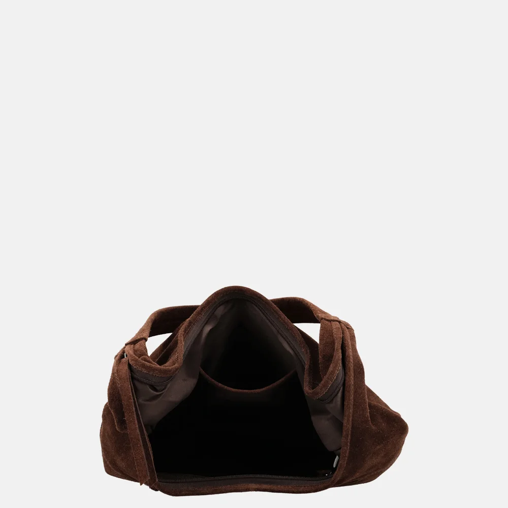 Hide & Stitches Brazos buideltas suede donkerbruin bij Duifhuizen