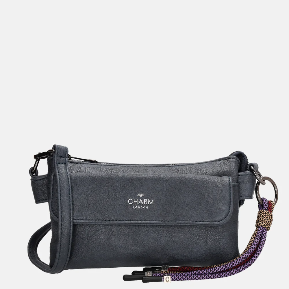 Charm London Tottingham crossbody tas S blauw