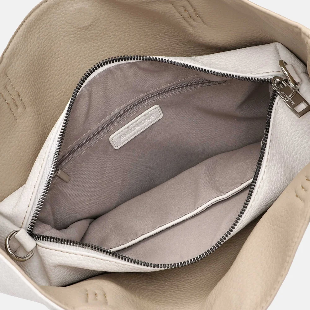 Emily & Noah Eva bag-in-bag shopper reversible white/beige bij Duifhuizen