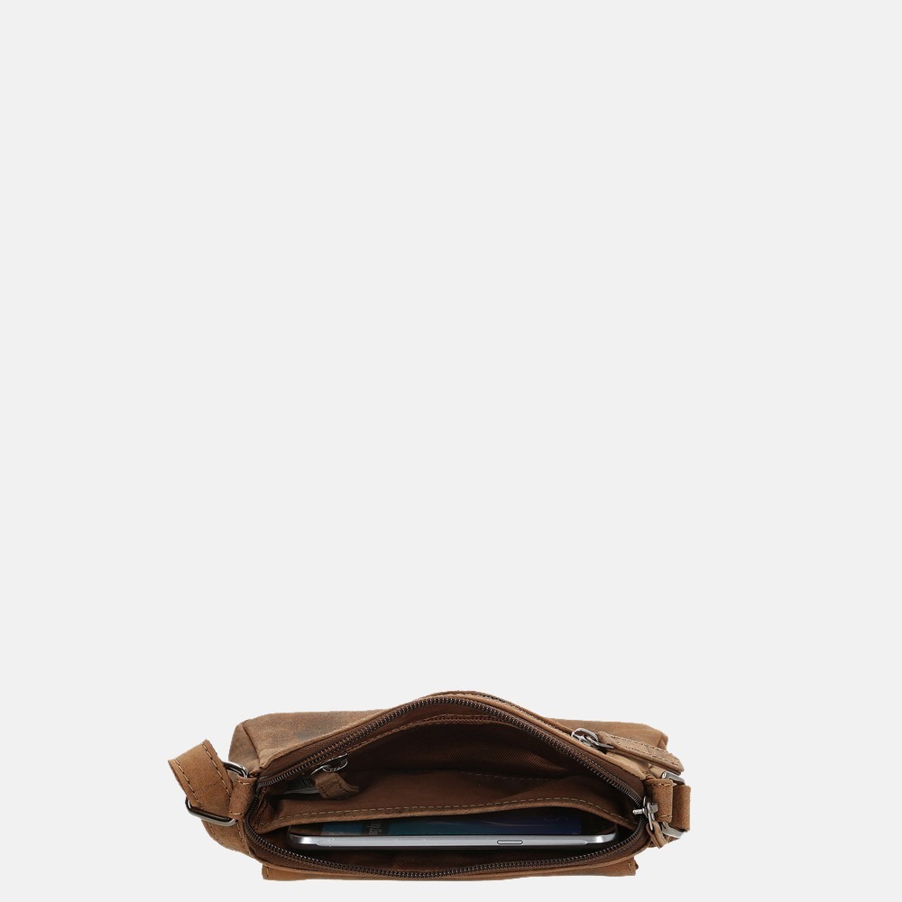 Old West crossbody tas XS brown bij Duifhuizen