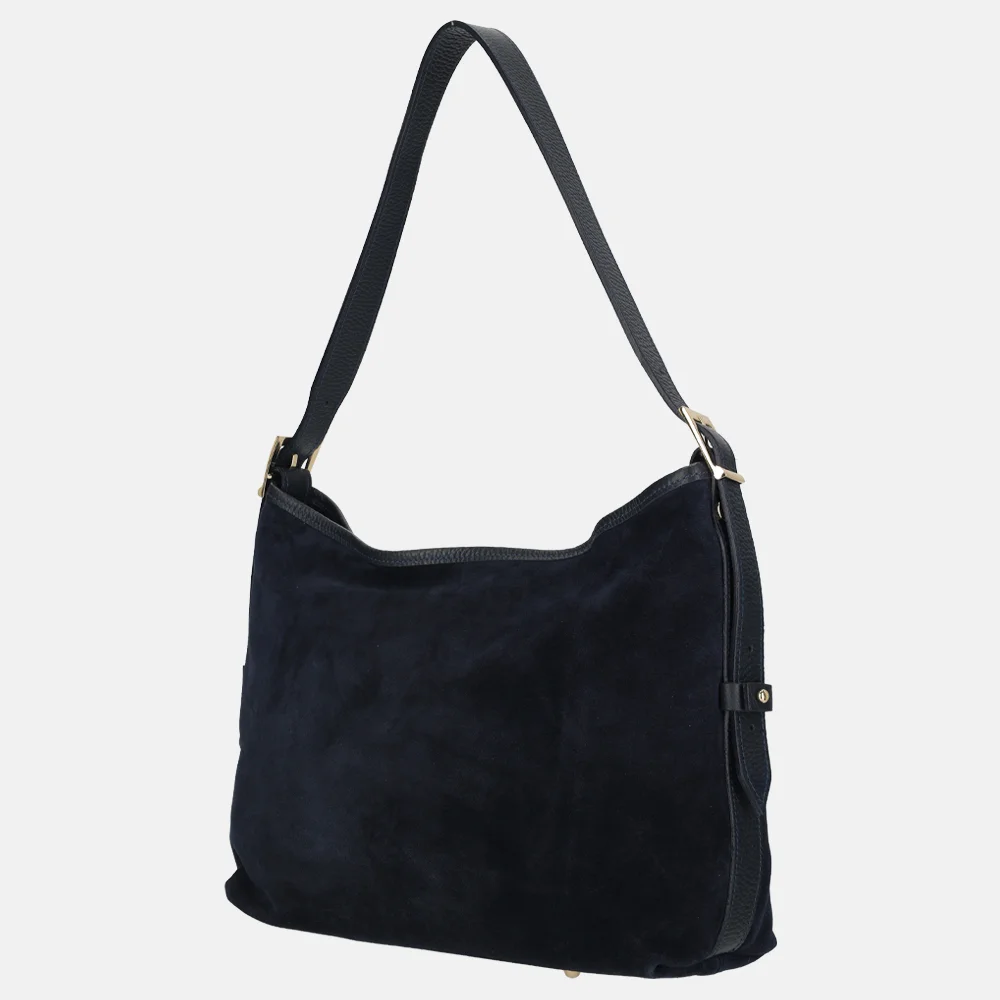 Charm London buideltas suede M blauw bij Duifhuizen