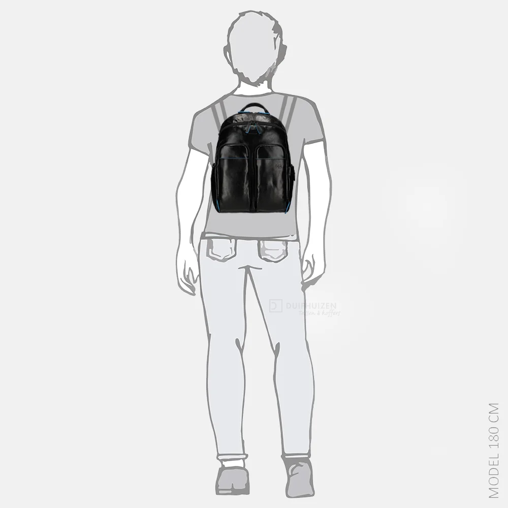 Piquadro laptoprugzak 14 inch S nero bij Duifhuizen