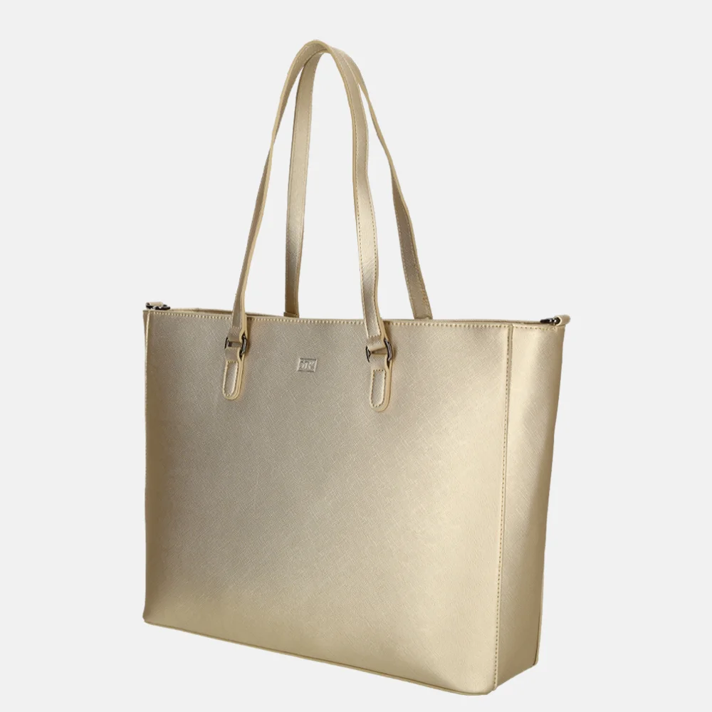 Duifhuizen Saffiano shopper L gold bij Duifhuizen