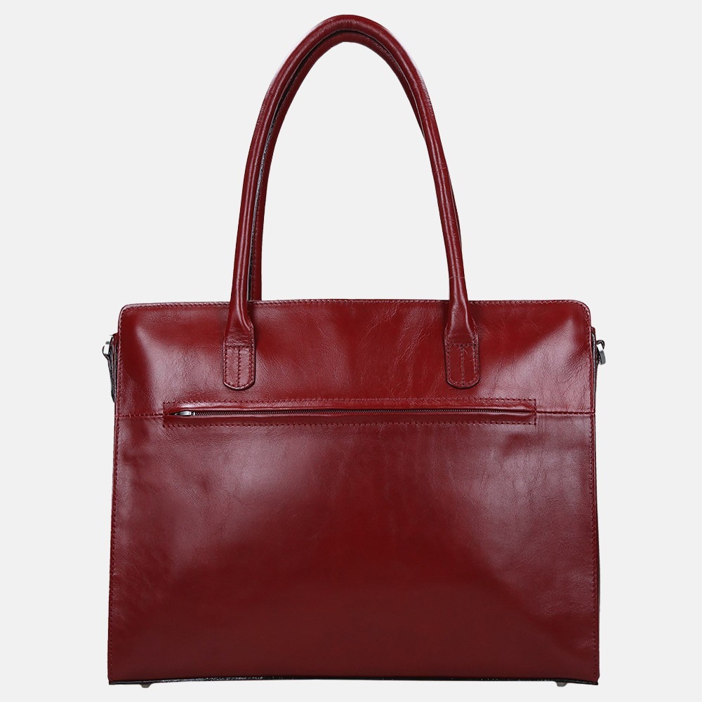 Claudio Ferrici Classico shopper 13.3 inch red bij Duifhuizen