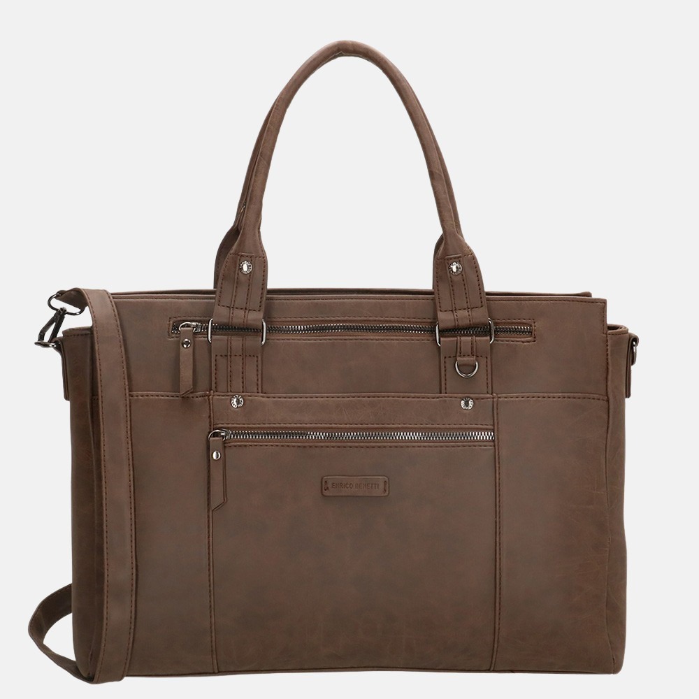 Enrico Benetti Nikki shopper 14 inch brown bij Duifhuizen