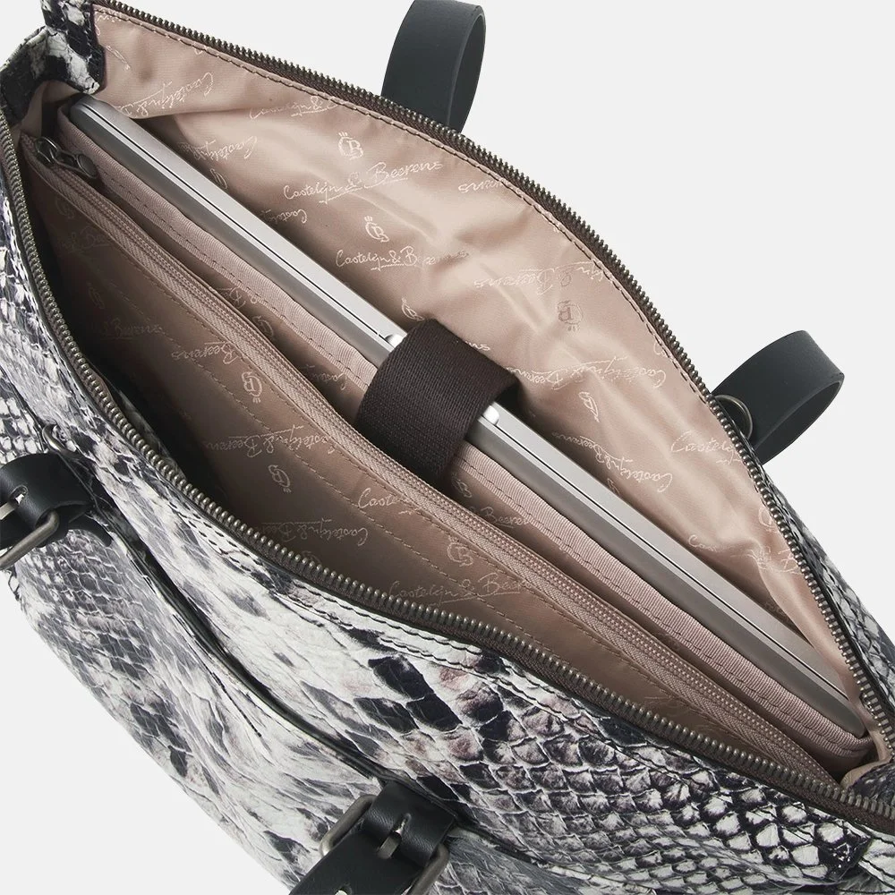Castelijn en Beerens Verona Python limited edition laptoptas 15.6 inch python bij Duifhuizen