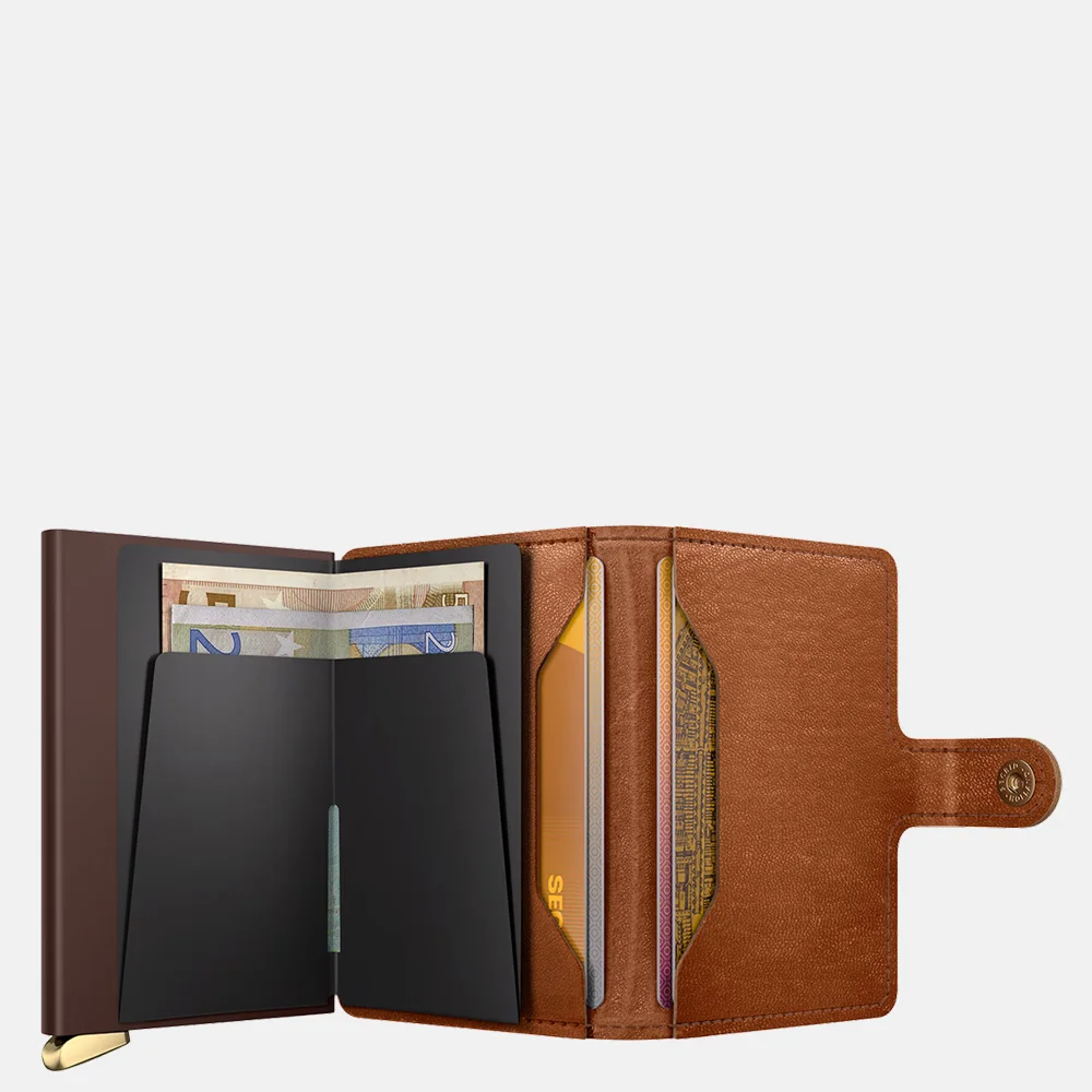 Secrid Premium Miniwallet Emboss Lines pasjeshouder cognac bij Duifhuizen