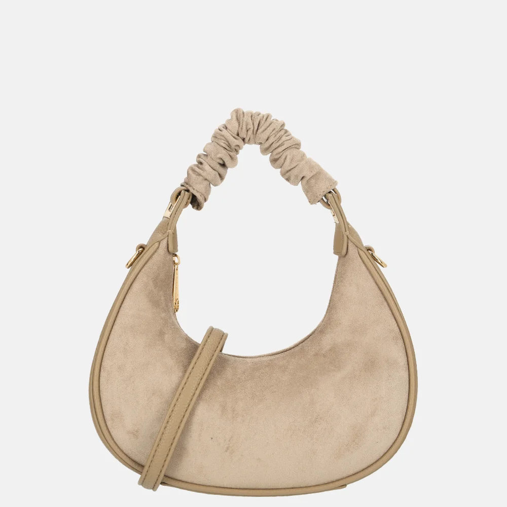 Firenze Suedine handtas dark taupe bij Duifhuizen