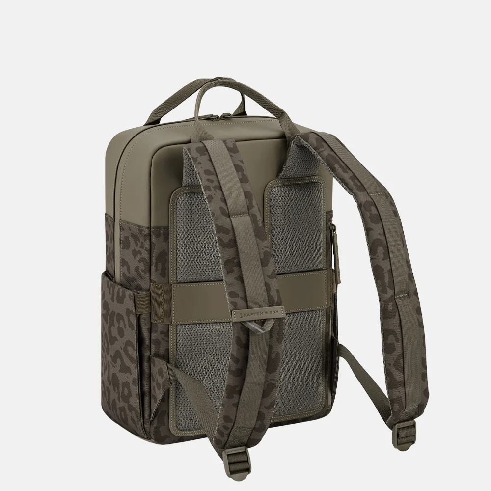 Kapten & Son Bergen Pro LEO laptoprugzak 15 inch dark leopard bij Duifhuizen