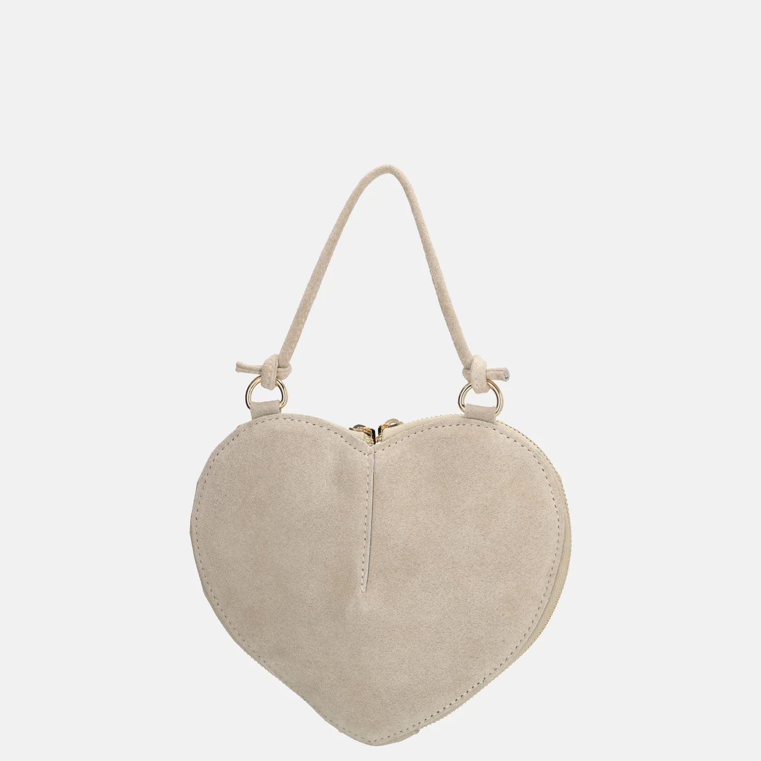 Charm London clutch suede beige bij Duifhuizen