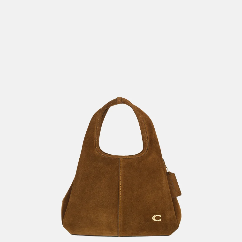 Coach Lana schoudertas S suede warm brown bij Duifhuizen