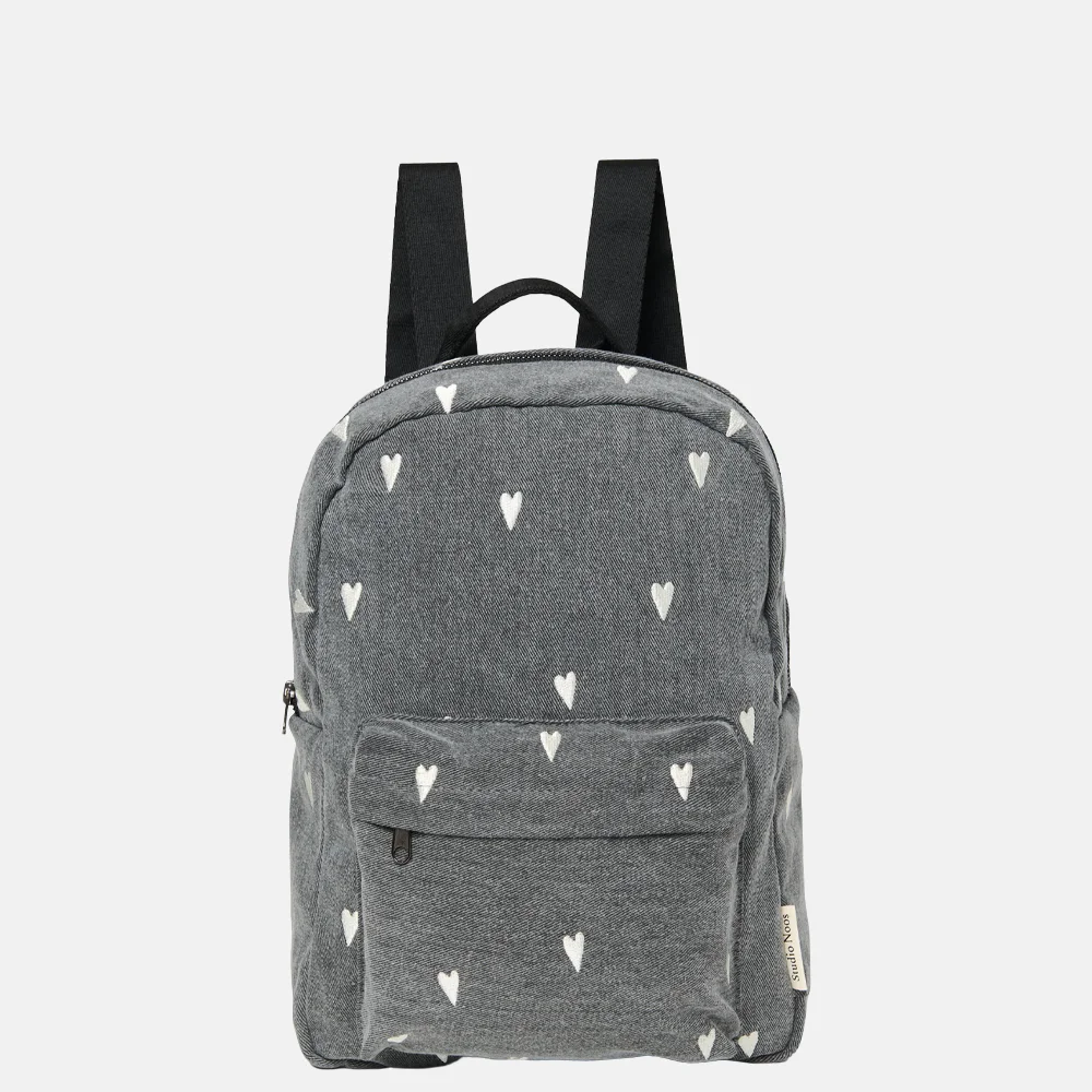 Studio Noos Denim Hearts kinderrugzak grey bij Duifhuizen