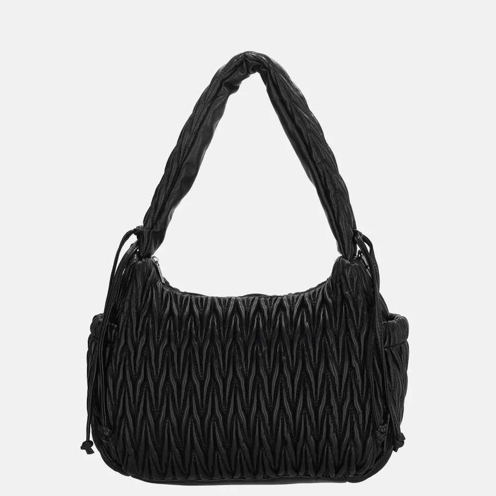 Charm London West End schoudertas smocked zwart bij Duifhuizen