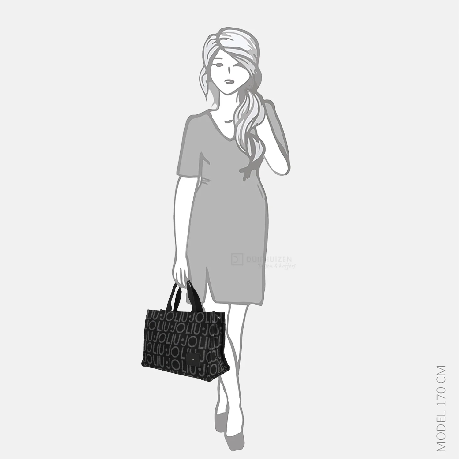 Liu Jo tote logo shopper L nero bij Duifhuizen