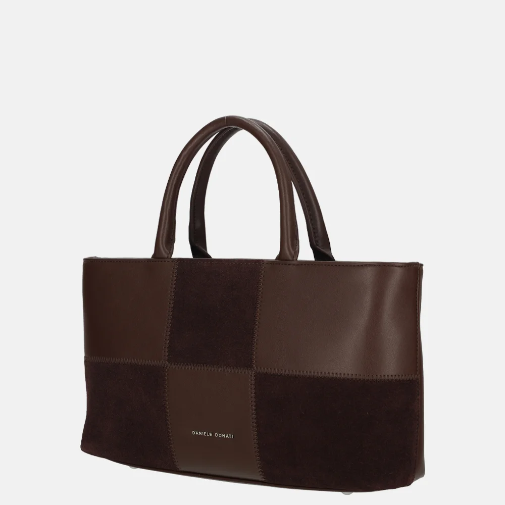 Daniele Donati handtas geblokt dark brown bij Duifhuizen