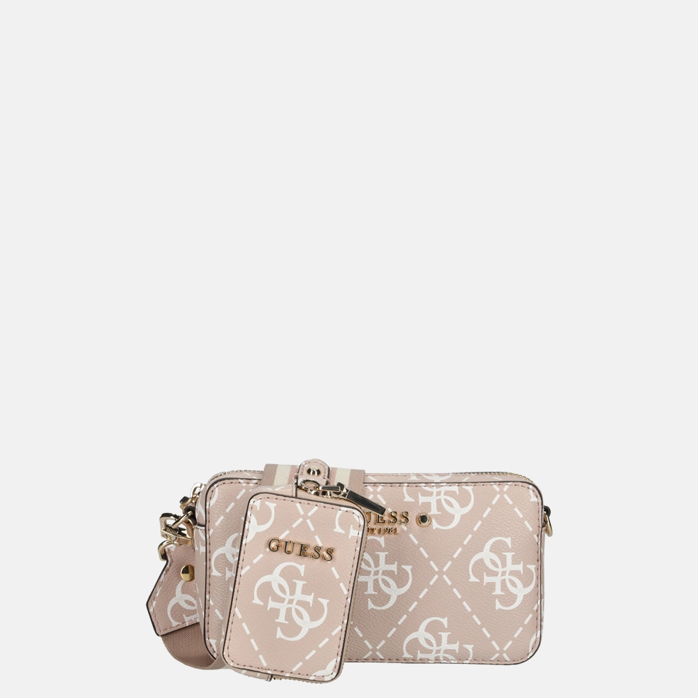 Guess Rea mini crossbody tas rosewood logo