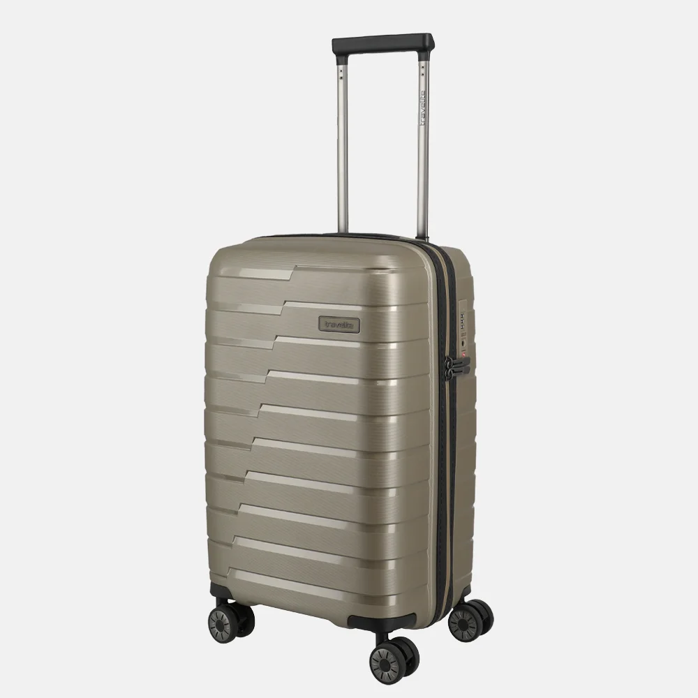 Travelite Air Base handbagage koffer slim 55 cm champagne bij Duifhuizen