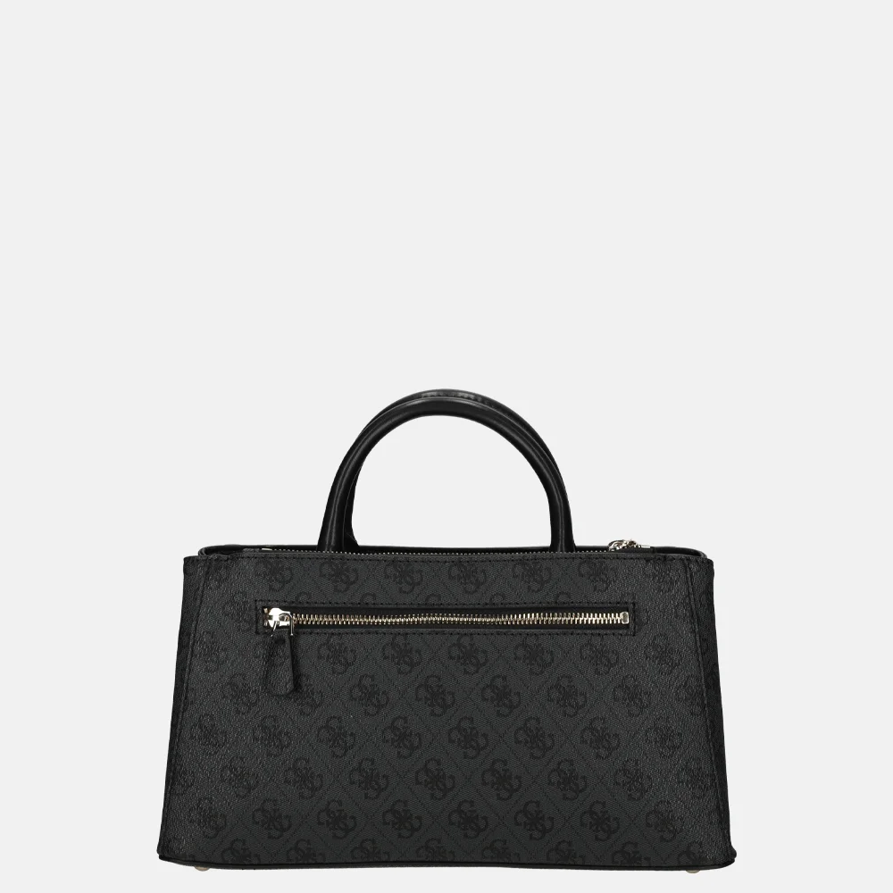 Guess Eco Mietta SML society satchel handtas coal logo/black bij Duifhuizen