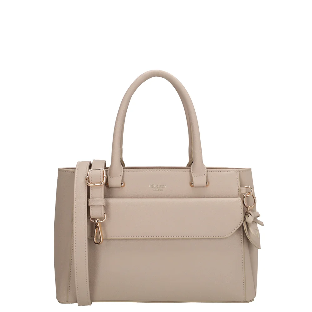 Charm London Cambridge handtas M lichtaupe bij Duifhuizen