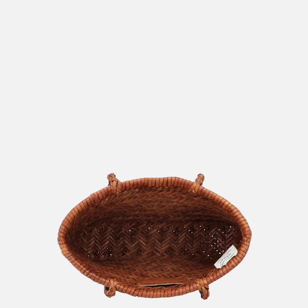 Hide & Stitches Amazone shopper S vlechtwerk handmade cognac bij Duifhuizen