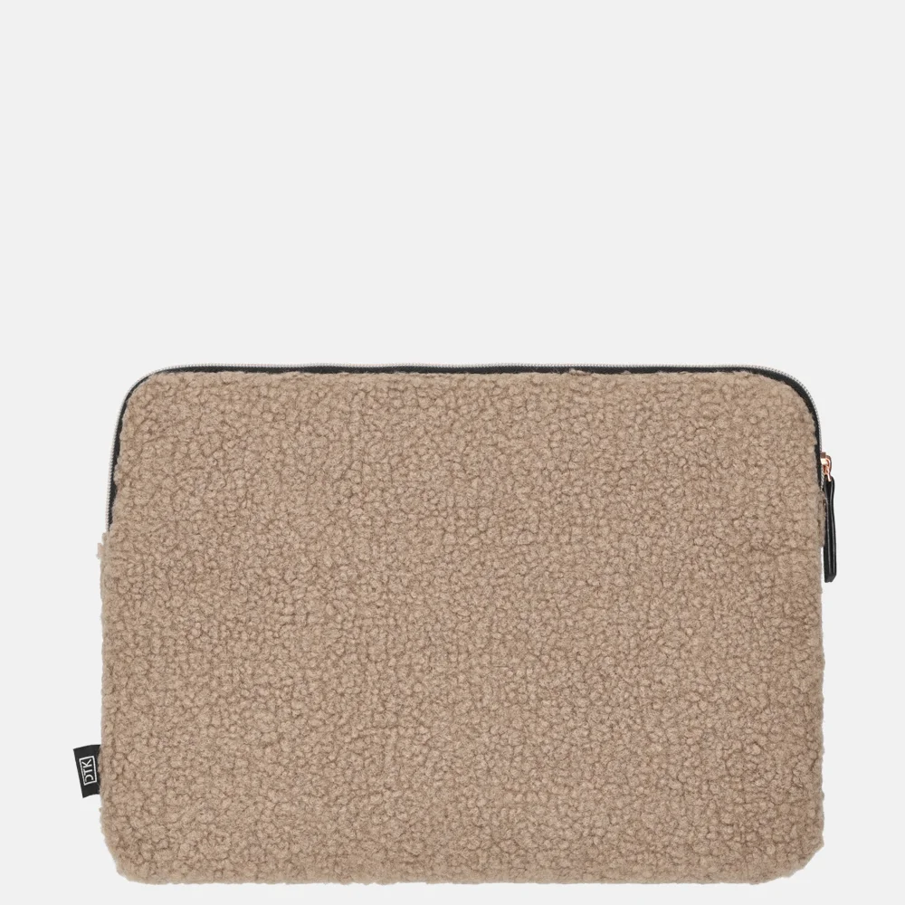 Duifhuizen laptophoes 13 inch taupe teddy bij Duifhuizen